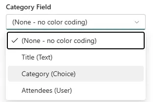 Selecting a category field