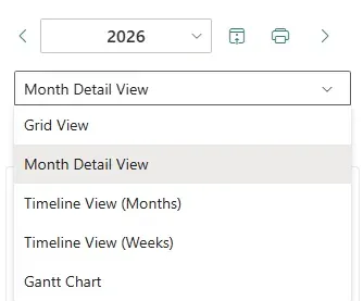 Switching between calendar views