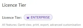 Validated licence tier shown in the property pane