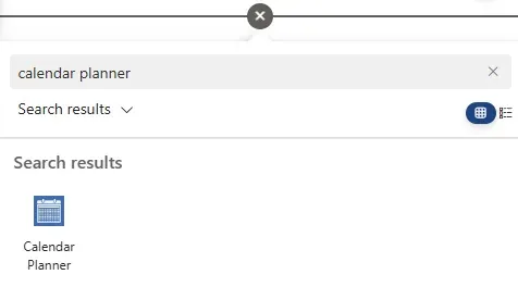 Search for Calendar Planner in the available web parts list