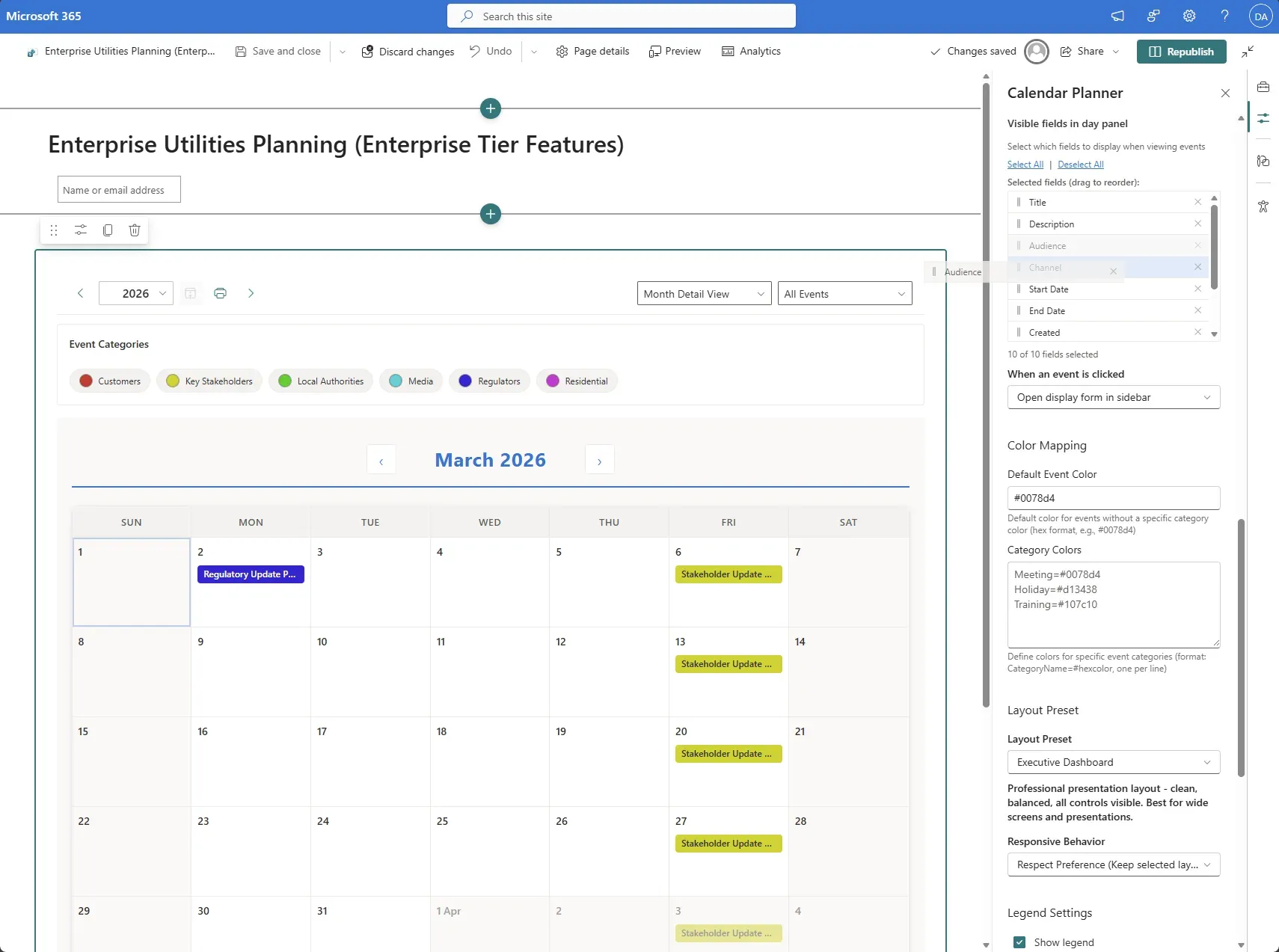 Configuring which fields appear in the detail view