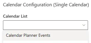 Selecting a calendar list in the web part property pane